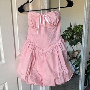 Princess Polly Pink Bubble Hem Mini Dress